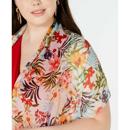 International Concepts Floral Rainforest Tasseled Botanical Crescent Scarf NWT