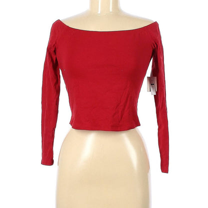 BP. Long Sleeve Top Size Medium  Red Long Sleeve Top Cropped Length NWT