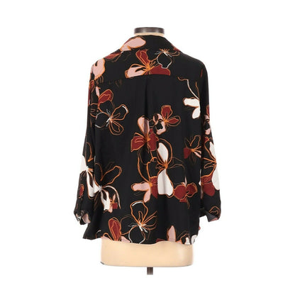 14th & Union Black Brown Floral Jacket Small NWT Career Work Long Sleeve
