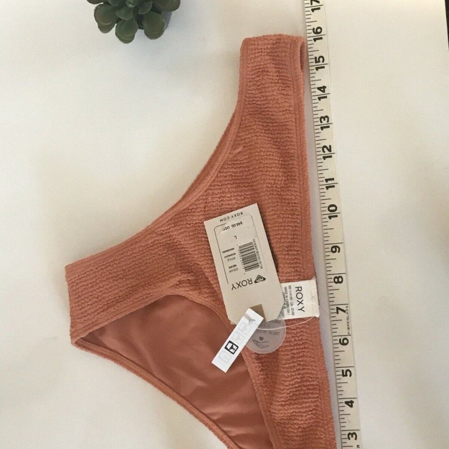 ROXY Sun Memory Textured Bikini Bottom Swimsuit Bathing Size Large