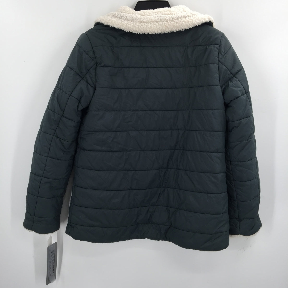 Bernardo Faux Fur Winter Puffer Jacket Long Sleeve Dark Jade Size X-Small