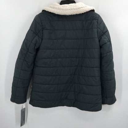 Bernardo Faux Fur Winter Puffer Jacket Long Sleeve Dark Jade Size X-Small