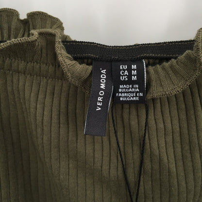 Vero Moda Women's Rib Off-The-Shoulder Bodycon Dress Ivy Green Size Medium NWT