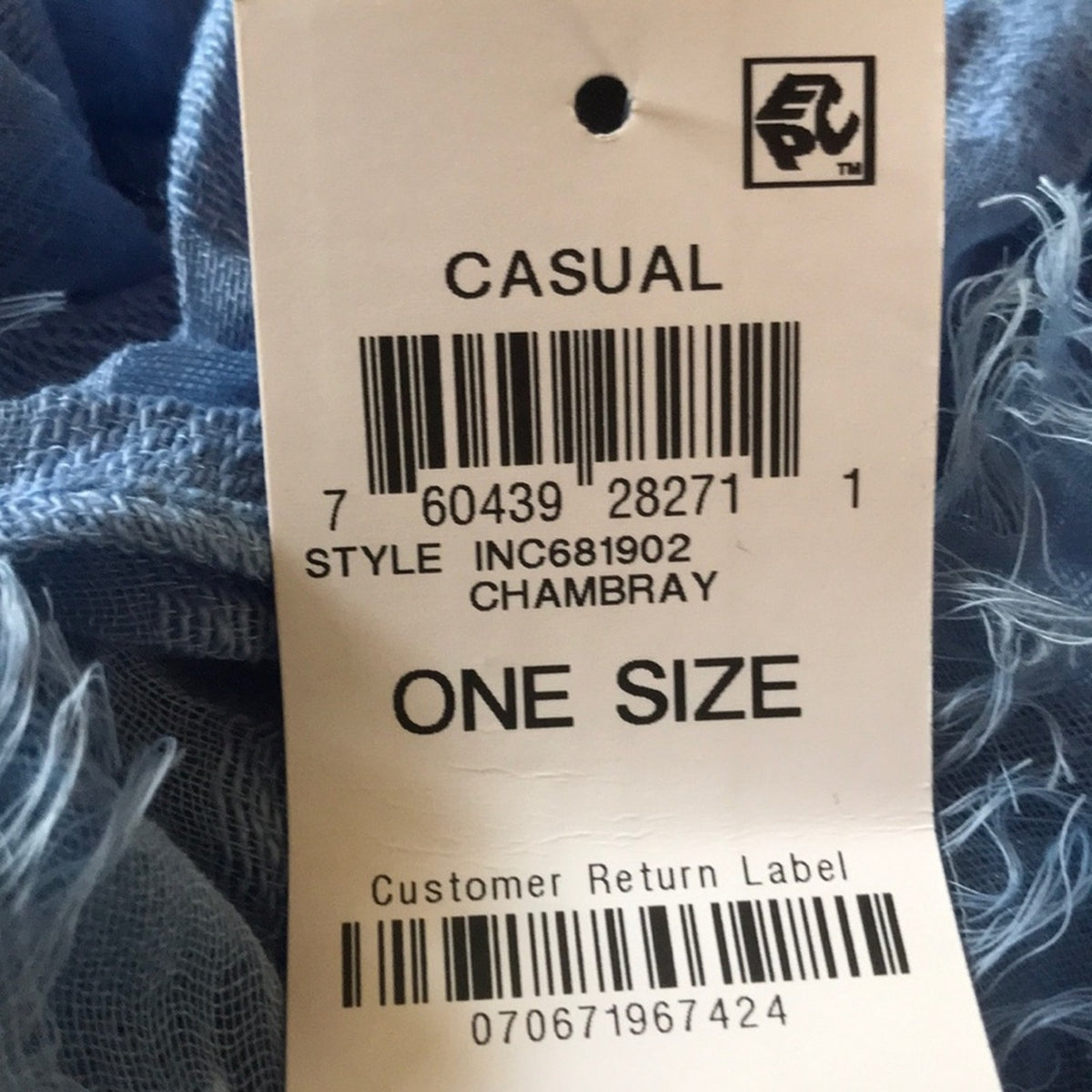 INC International Concepts Sheer Stripes Wrap Blue