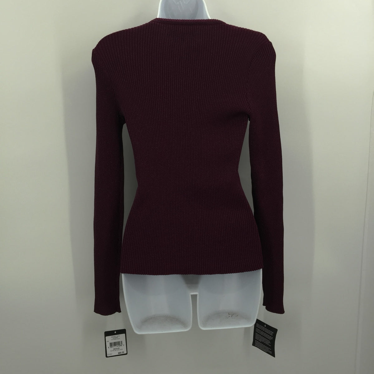 Rachel Roy Knitted Sparkle Ribbed Sweater Long Sleeves Purple Size Medium NWT