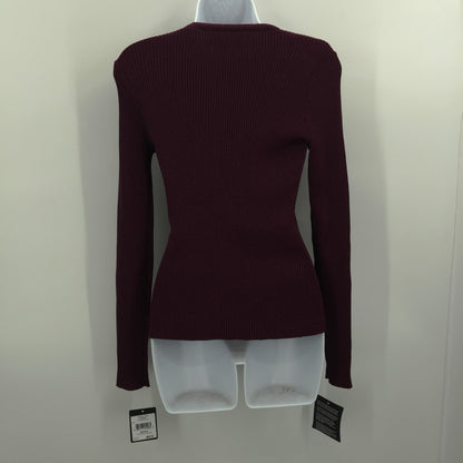 Rachel Roy Knitted Sparkle Ribbed Sweater Long Sleeves Purple Size Medium NWT