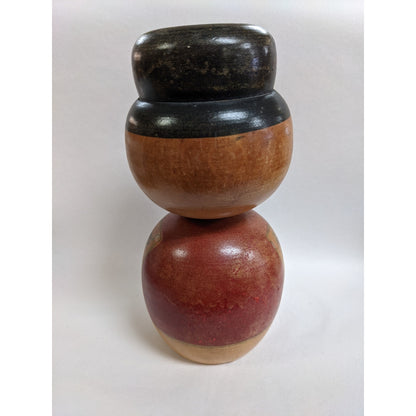 Japanese Hand Painted Kokeshi Doll Pair Set Wooden Large Peg Bobble Head Figure