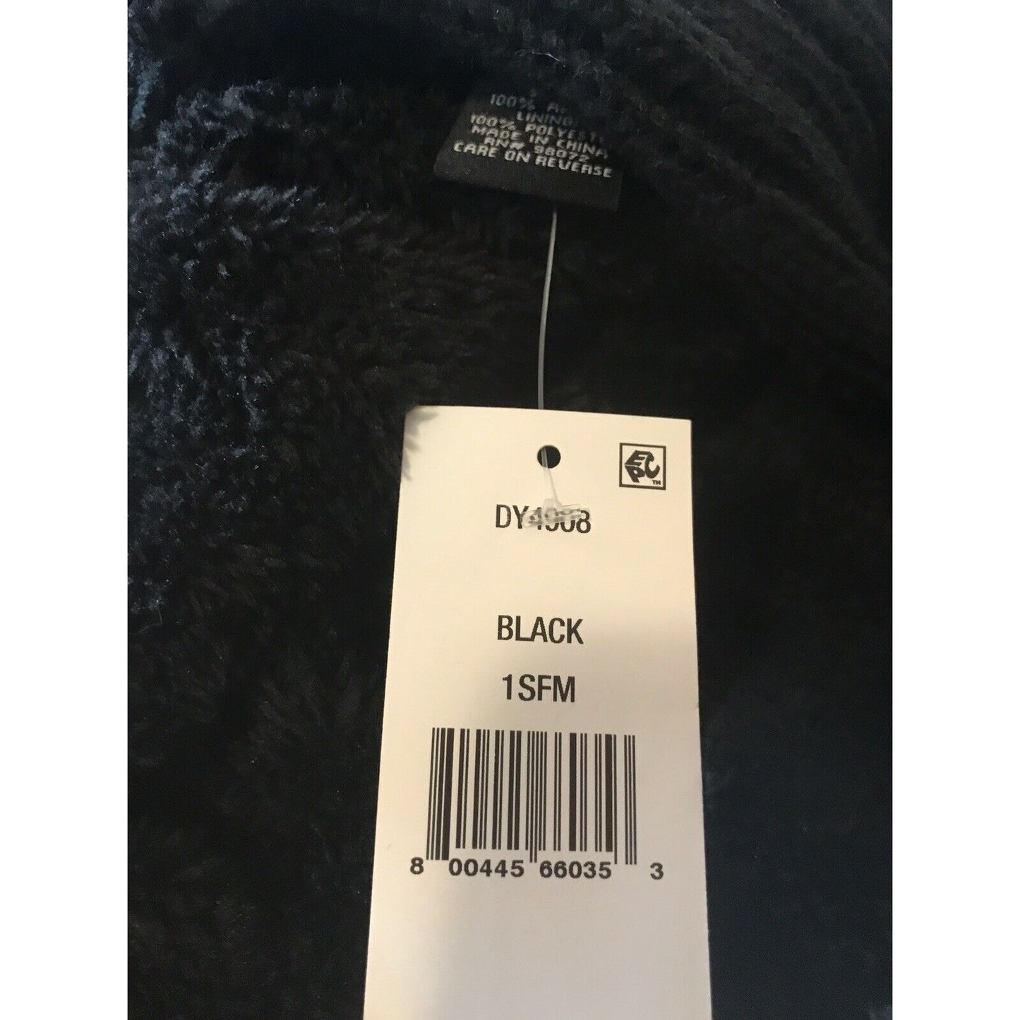 DKNY NEW Designer Fleece-Lined Knitted Infinity Scarf Wrap Black 30" x 12" Warm
