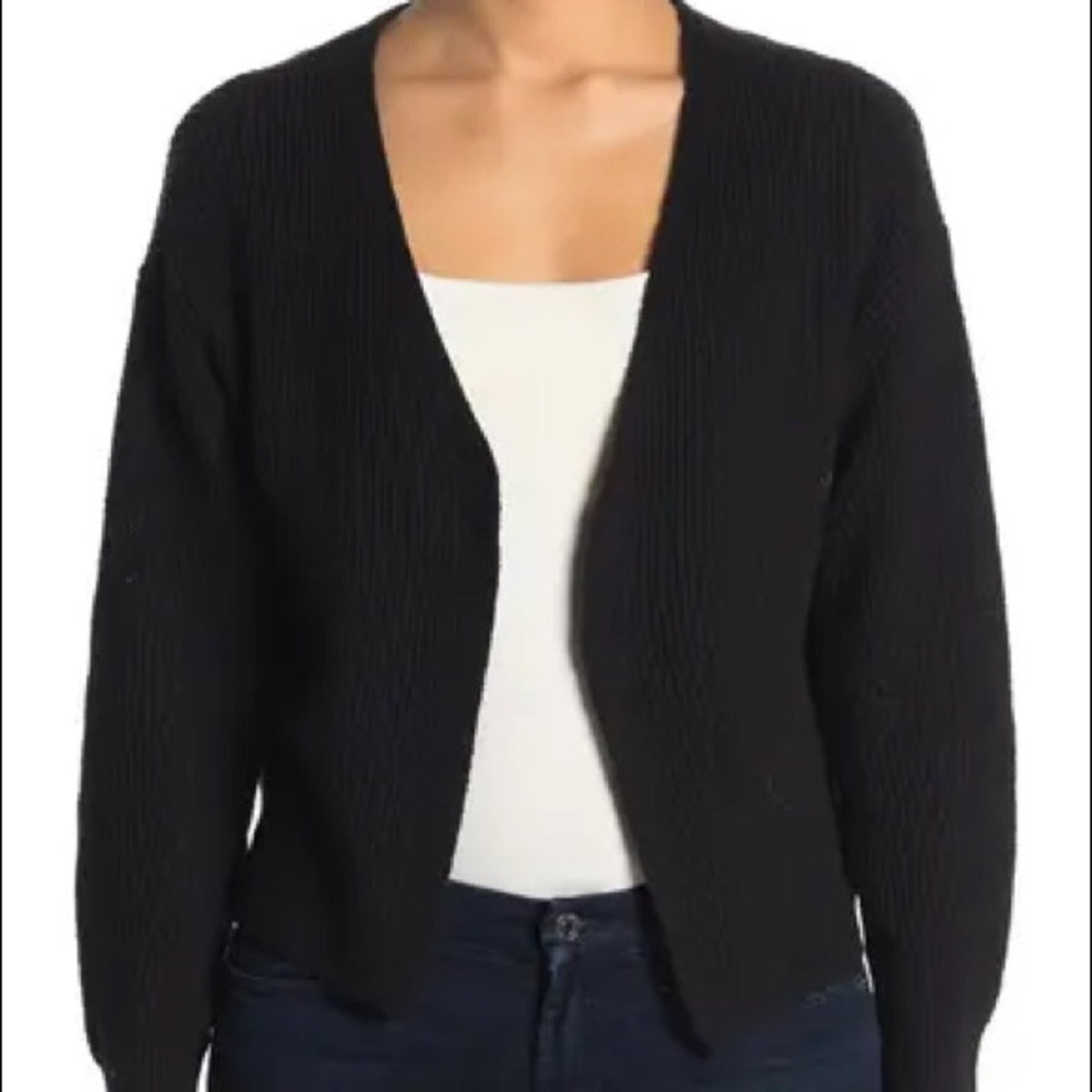 Philanthropy NTW Black Knit Sweater Crop Cardigan Size XS/S