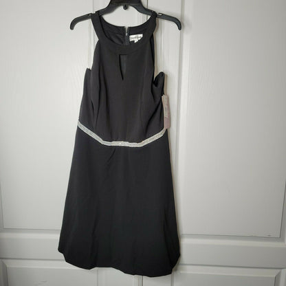 Emerald Sundae Rhinestone Halter Cocktail Dress Sleeveless Knee Length Black 3X
