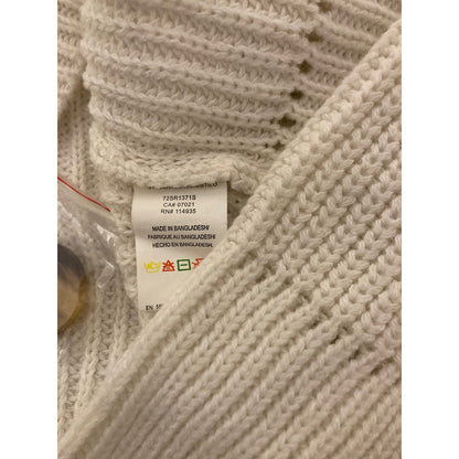 Cloth by Design Women's Button Front Tunic Cardigan Sweater Medium Egg White NWT