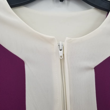 Mary Barron VINtage 3 Piece Pajama Lounge Set Pants Top Robe Purple Cream MEDIUM