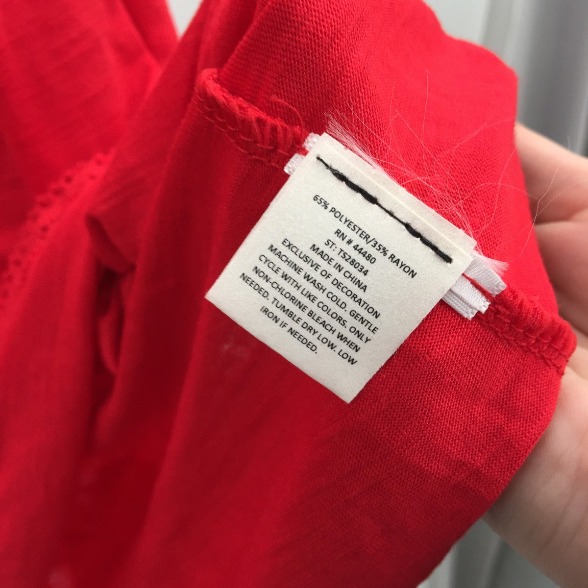 Fourteenth Place Womens Cold Shoulder Embroidery Blouse Red Plus Size 2X NWT