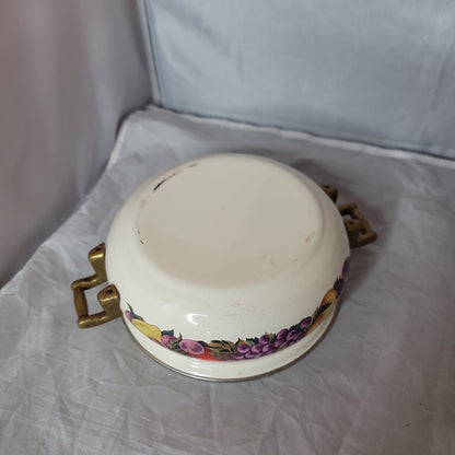 Tabletop CORNUCOPIA Enamel on Steel 2 Qt Dutch Oven w/ Lid, Fruit, 8" Diameter
