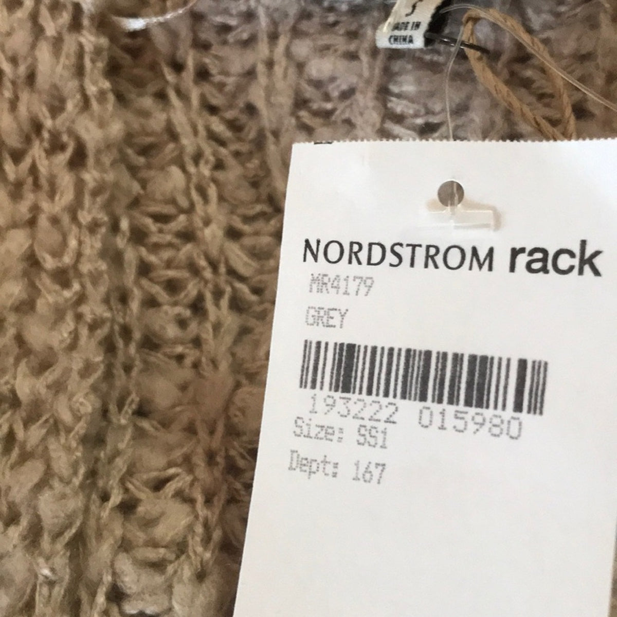 Moon River NWT Knit Front Pocket Cardigan Grey Small Speckled Lightweight