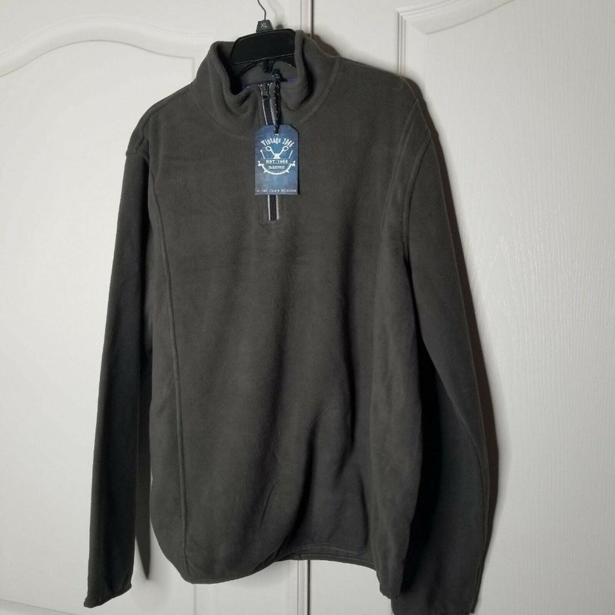 NWT Vintage 1946 Fleece Knit Pullover Sweater XL Winter Fall Long Sleeve 1/4 zip
