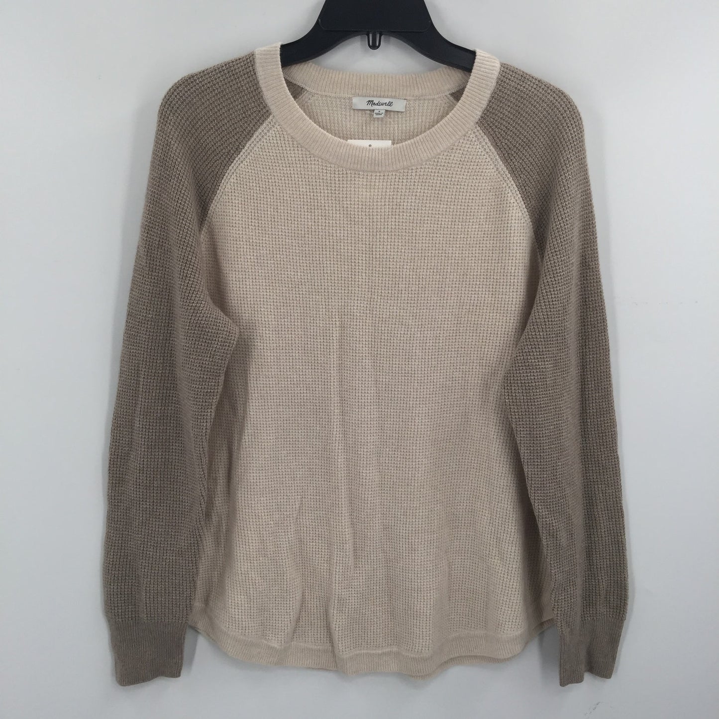 Madewell Jane Waffle Stitch Pullover Sweater Heather Cement Size Small NWT