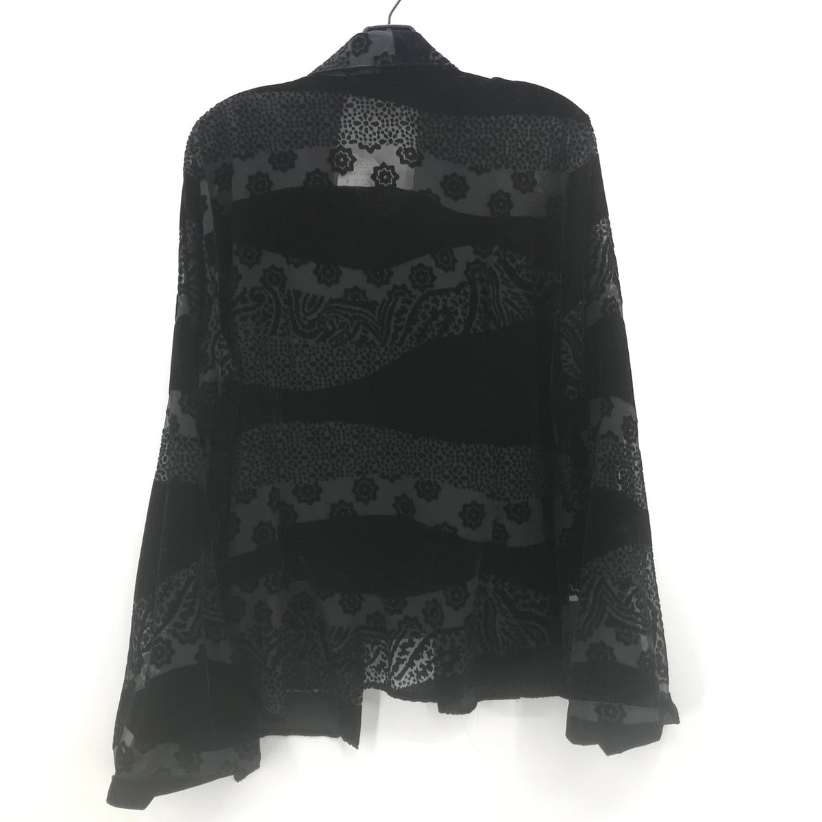 Uchi By Rafael Matz 2 Piece Set Black Velvet Sheer Floral Jacket Tank Large NWT