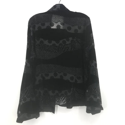 Uchi By Rafael Matz 2 Piece Set Black Velvet Sheer Floral Jacket Tank Large NWT