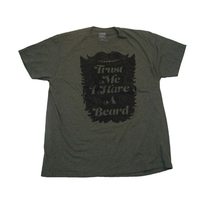 True Craft Graphic Tee Shirt "Trust Me I Have a Beard" Sz Large Green NWOT