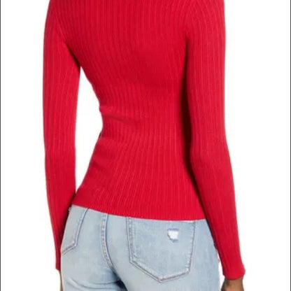 Love by Design NWT Red Skivvy Ribbed Sweater Large