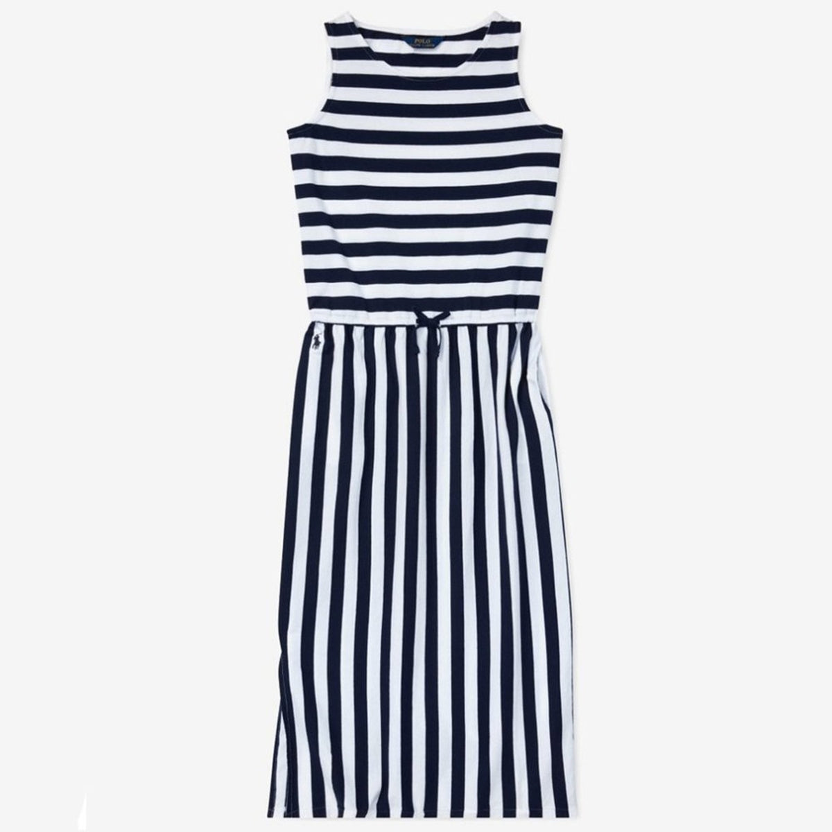 NWT Ralph Lauren Cinched Waist Long Dress Striped Size Small (7)