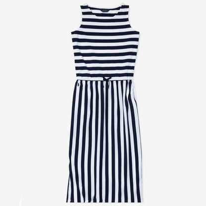 NWT Ralph Lauren Cinched Waist Long Dress Striped Size Small (7)