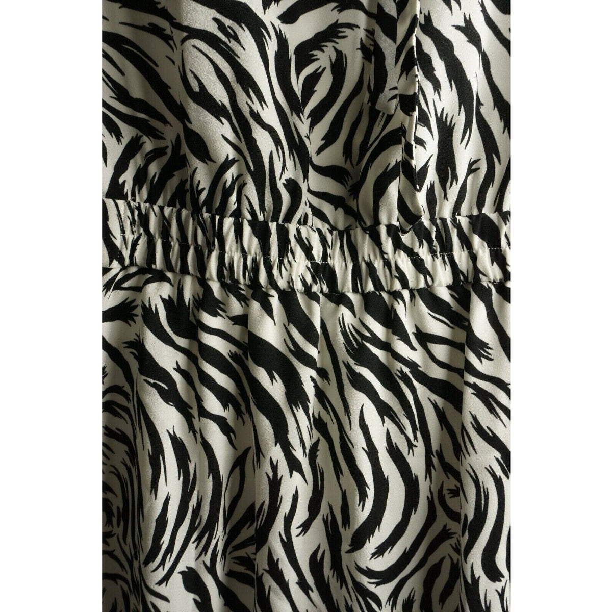 Halogen Tiger Crepe Tie Back A-Line Midi Dress Sz 1X White and Black Print NWT