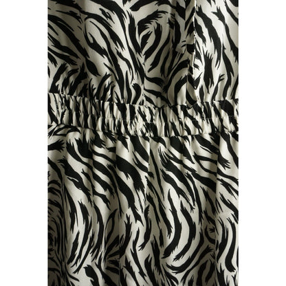 Halogen Tiger Crepe Tie Back A-Line Midi Dress Sz 1X White and Black Print NWT