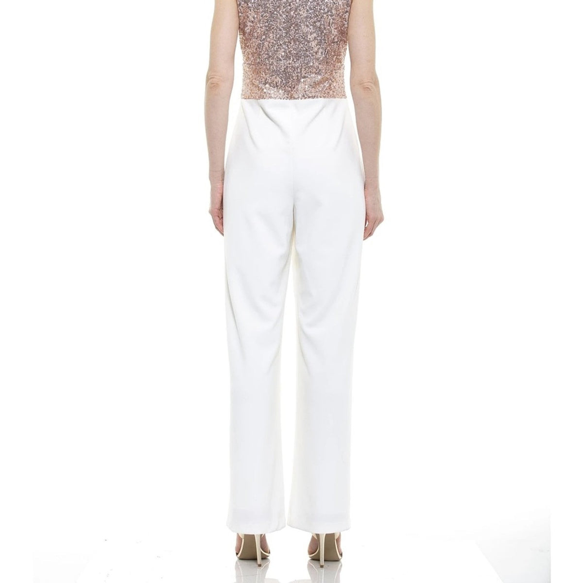 Alexia Admor Molly Mixed Sequin Split Hem jumpsuit Size 2