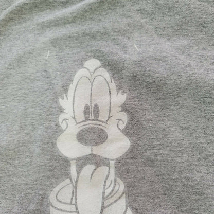 Disney Short Sleeve Dog Logo Basic Script T-Shirt Crew Neck Gray Medium Pluto