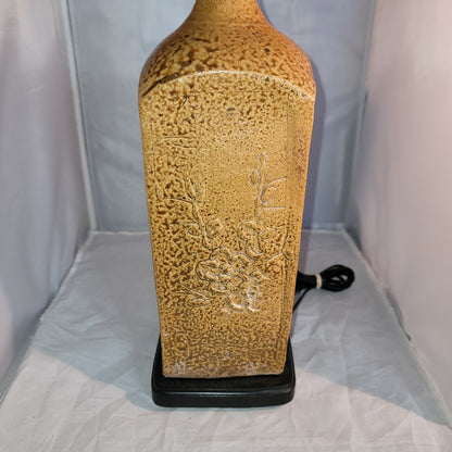 vintage Studio Art pottery brown thrown lamp light Signed Mary Martin 2001