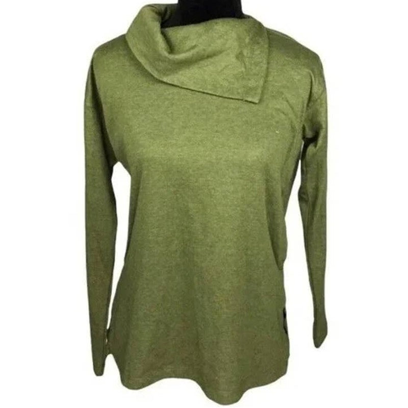 Max Studio Split Neck Long Sleeve Pullover Size Small in Sage Green NWT