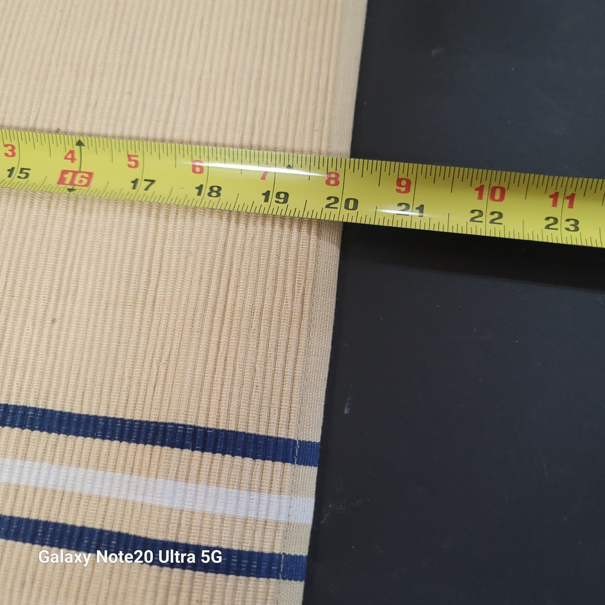 set 4 Pier 1 Imports All cotton Placemats Cream Blue White Striped VTG 20x14set