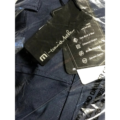 Travis Mathew NWT Men's Striped Shorts Blue Night Golf Flat Front Size 32