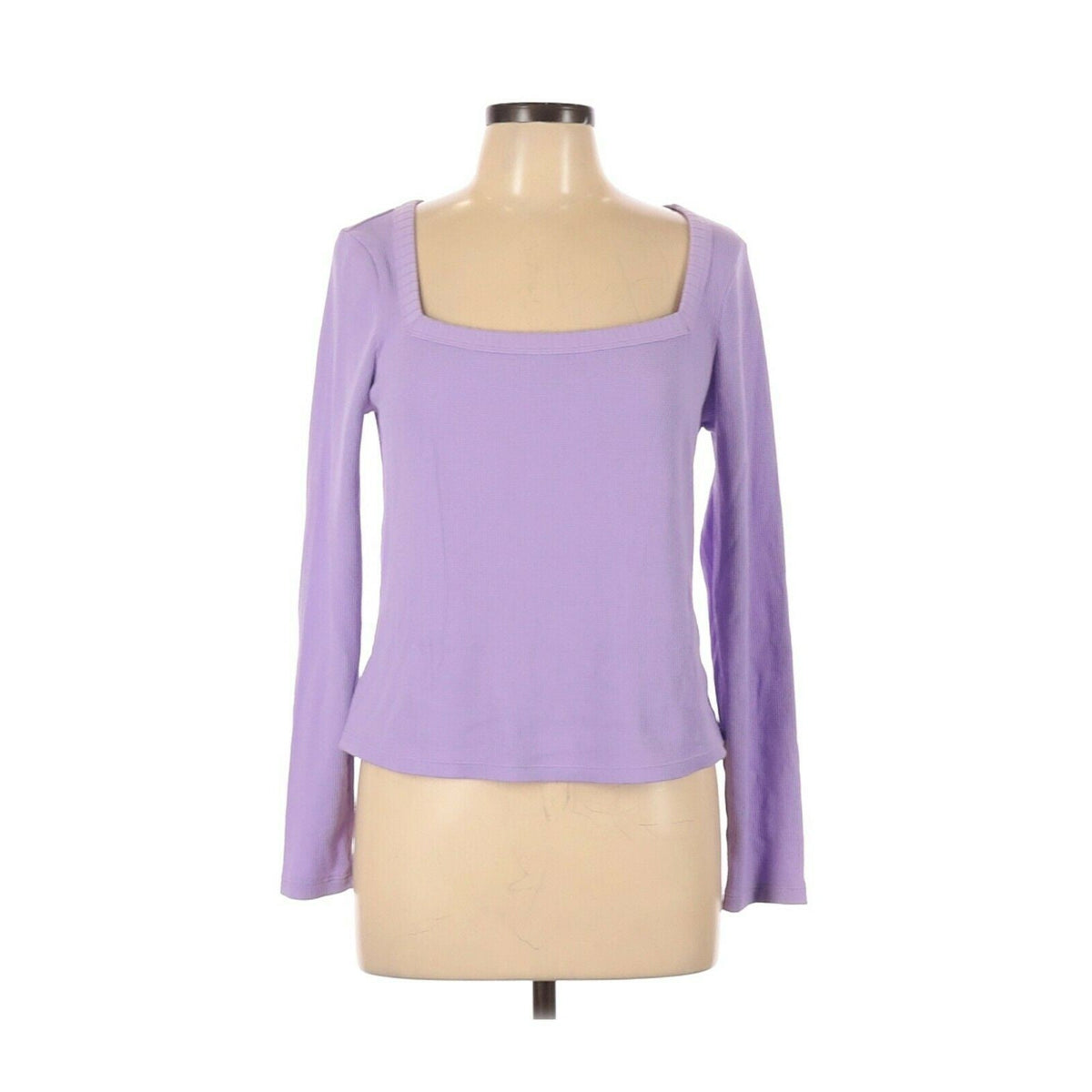 BP. x Claudia Sulewski NEW Thermal Pullover Top Square Neck Purple Size Large