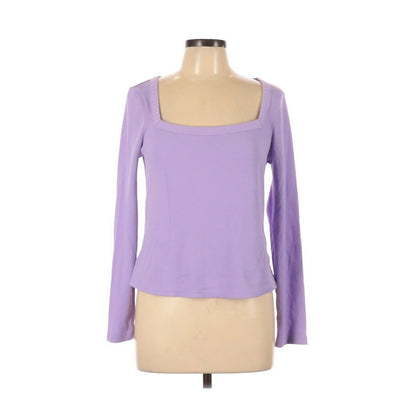 BP. x Claudia Sulewski NEW Thermal Pullover Top Square Neck Purple Size Large