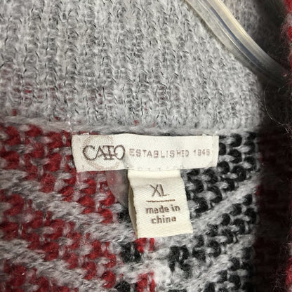 Cato Tribal Open Front Cardigan Sweater Long Sleeve Geometric Multicolor BOHO XL