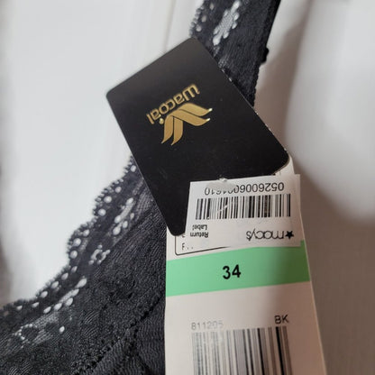 Wacoal Halo Lace Wire Free Bralette Bra Size 34 NEW casual black