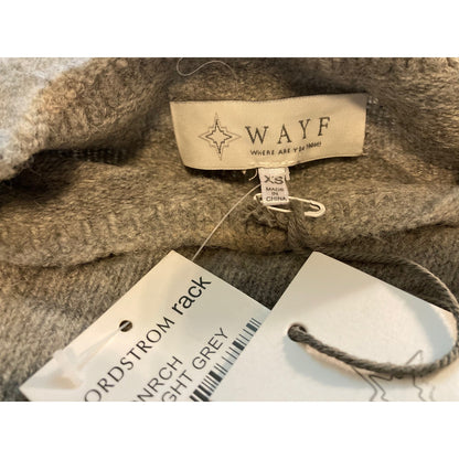 Wayf Tie Front Waist Mock Neck Pullover Sweater Sz XS/Extra Small Light Grey NWT