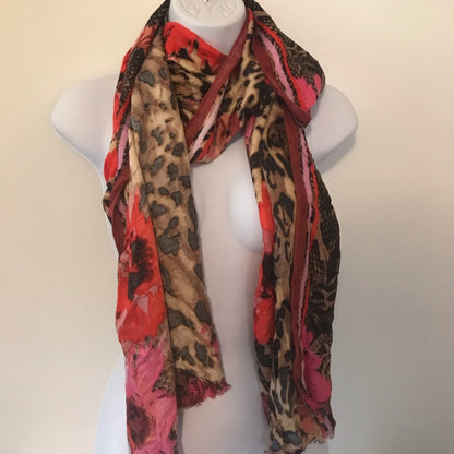 INC International Concept Animal Floral Pashmina NEW scarf wrap flowers oversize
