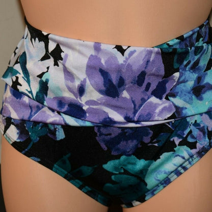 Calvin Klein Bikini Bottom Swimwear High Waist Floral SMall tummy control NEW