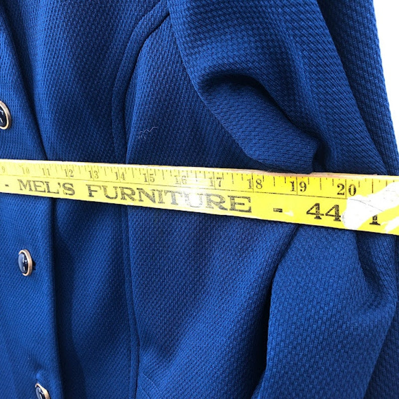 Roberta Lee Original VINTAGE 2 Pc Set Dress w/ Coat Royal Blue 1970's Polyester