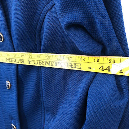 Roberta Lee Original VINTAGE 2 Pc Set Dress w/ Coat Royal Blue 1970's Polyester