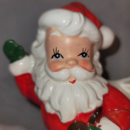 Vintage Ardco Ceramic Santa Claus Planter Approx. 6" tall