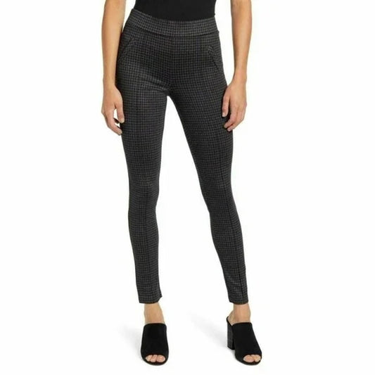 Wit & Wisdom Ankle Fitted Leggings with Pockets Sz Small Charcoal Gray Plaid NWT