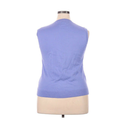 J. Crew Classic Sleeveless Pullover Sweater Crew Neck Purple Vest Tank Size XXL