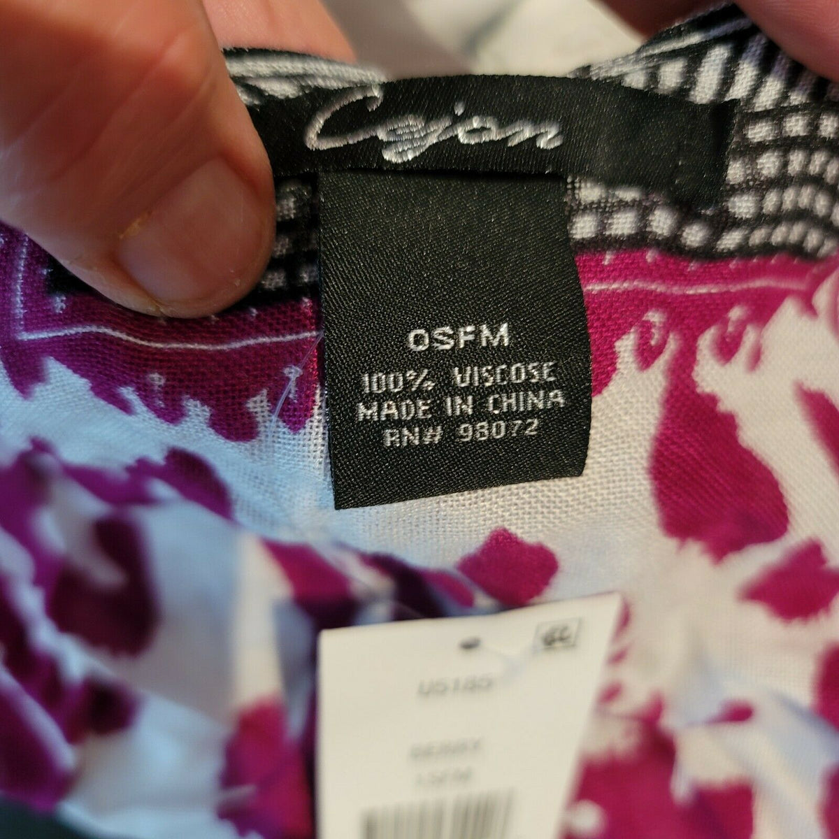 International Concepts CEJON damask print cover up sHAWL ruana burgundy NEW