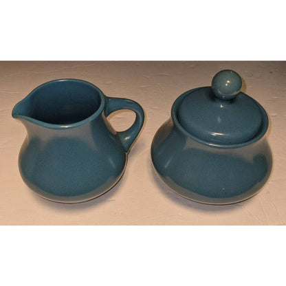 Folkstone Japanese Stoneware Yale Blue Cream and Sugar Set