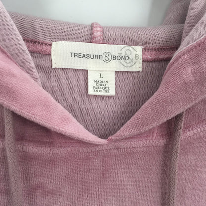 Treasure & Bond Pullover Hooded Pullover Sweatshirt Color Blocked Size Large